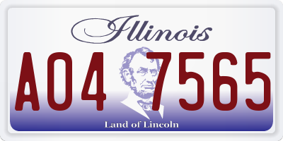 IL license plate A047565