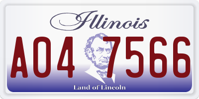 IL license plate A047566