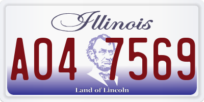 IL license plate A047569