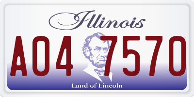 IL license plate A047570