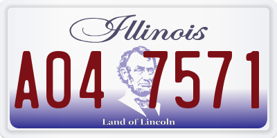 IL license plate A047571