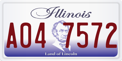 IL license plate A047572