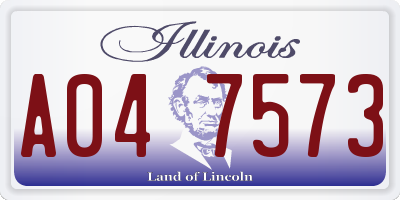 IL license plate A047573