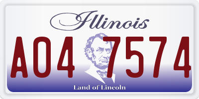 IL license plate A047574