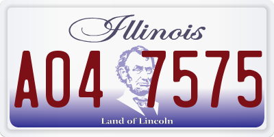 IL license plate A047575