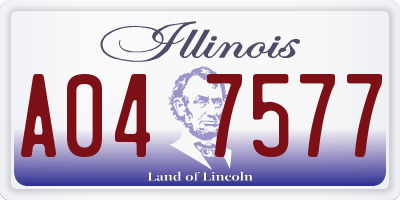 IL license plate A047577