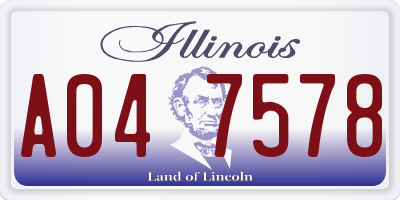 IL license plate A047578