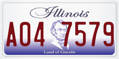IL license plate A047579