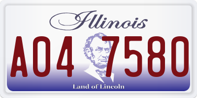 IL license plate A047580