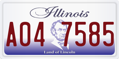 IL license plate A047585