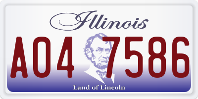 IL license plate A047586