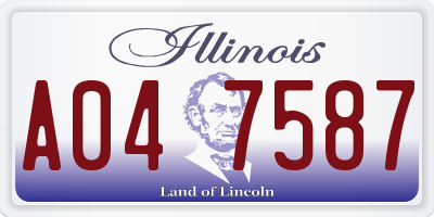 IL license plate A047587