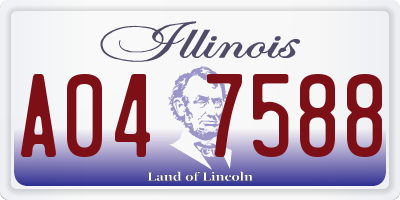 IL license plate A047588