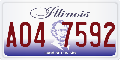 IL license plate A047592