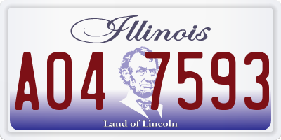 IL license plate A047593