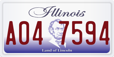 IL license plate A047594