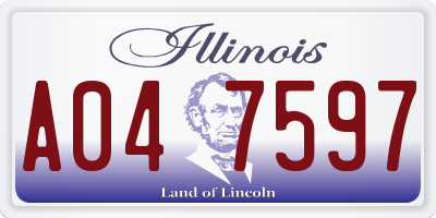 IL license plate A047597