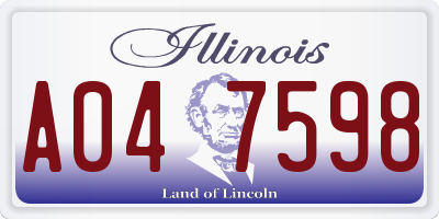 IL license plate A047598