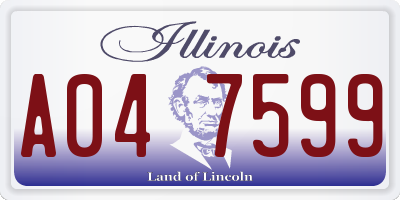 IL license plate A047599