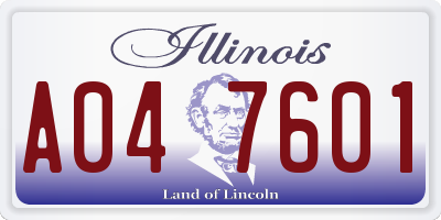 IL license plate A047601