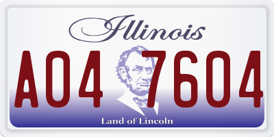 IL license plate A047604