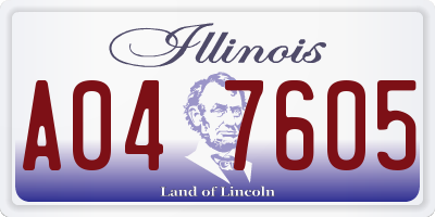 IL license plate A047605