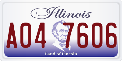 IL license plate A047606
