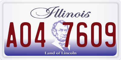 IL license plate A047609