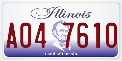 IL license plate A047610