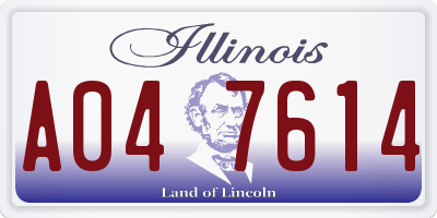 IL license plate A047614