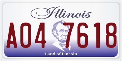 IL license plate A047618