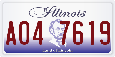 IL license plate A047619
