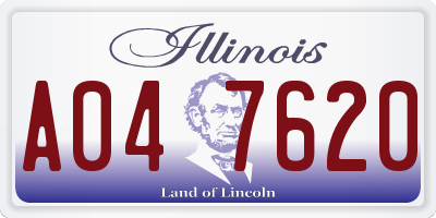 IL license plate A047620