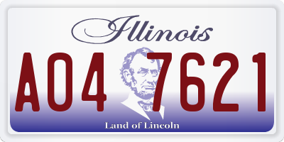 IL license plate A047621