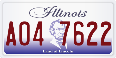 IL license plate A047622