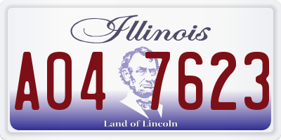 IL license plate A047623