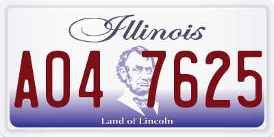 IL license plate A047625