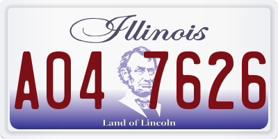 IL license plate A047626