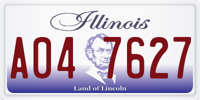 IL license plate A047627