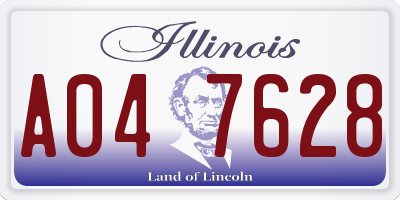 IL license plate A047628