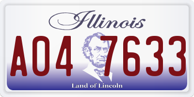 IL license plate A047633
