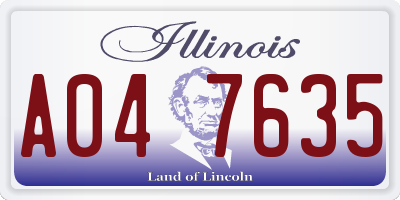 IL license plate A047635