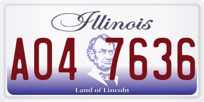 IL license plate A047636