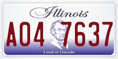 IL license plate A047637
