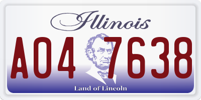 IL license plate A047638