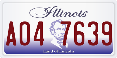 IL license plate A047639