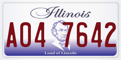 IL license plate A047642