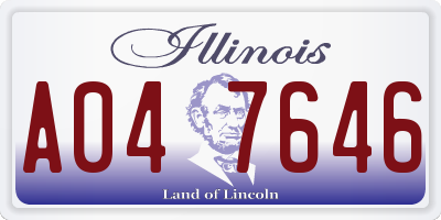 IL license plate A047646