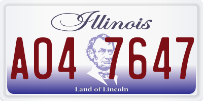 IL license plate A047647