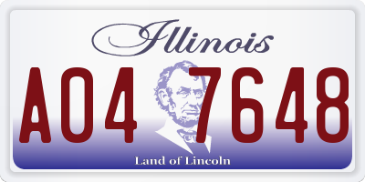 IL license plate A047648
